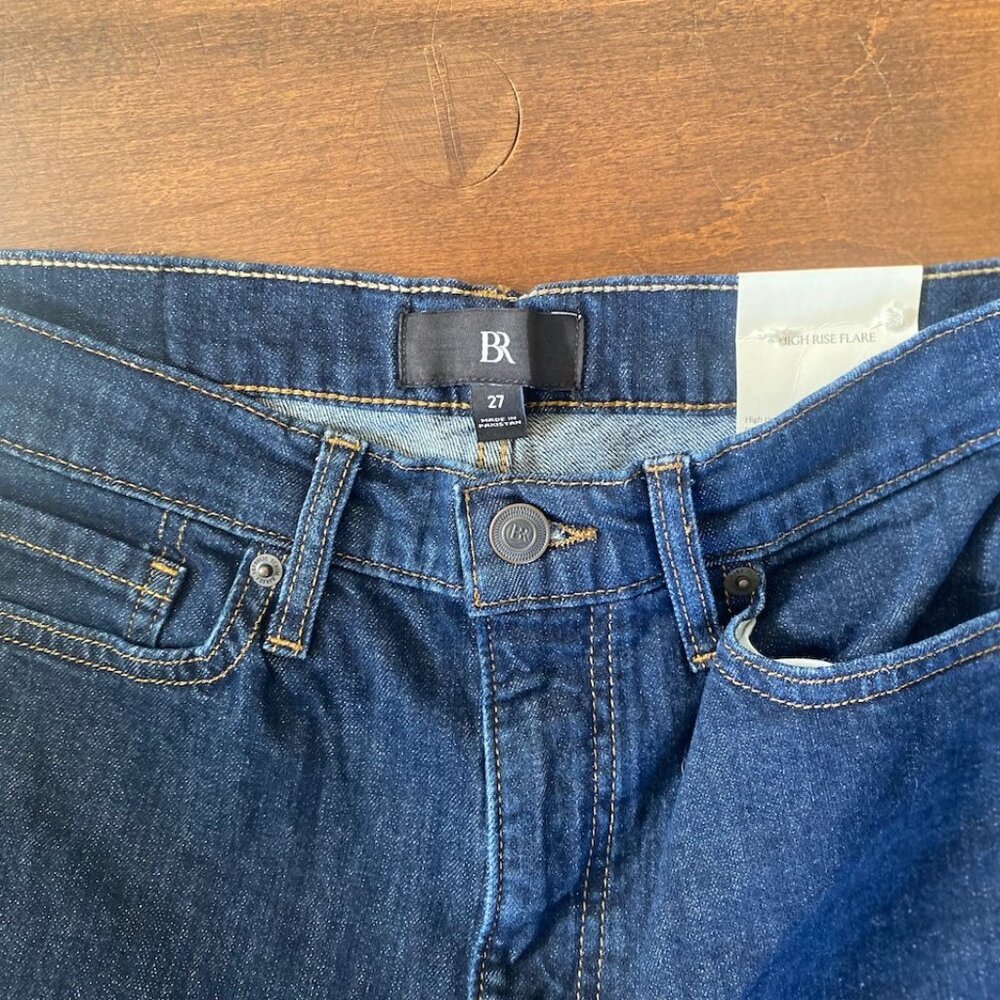 Banana Republic High Rise Flare Dark Wash Jeans, Size 27, New With Tags
